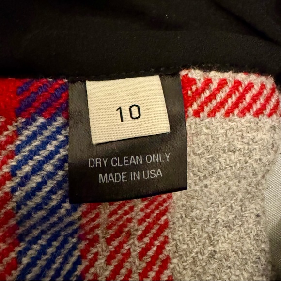 Novis NY The Jackson Womens Wool Red and Blue Plaid Open-Sided Crop Top Sz 10 - Picture 6 of 12